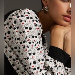 Anthropologie Mixed Media sunglasses Textured Top Size S